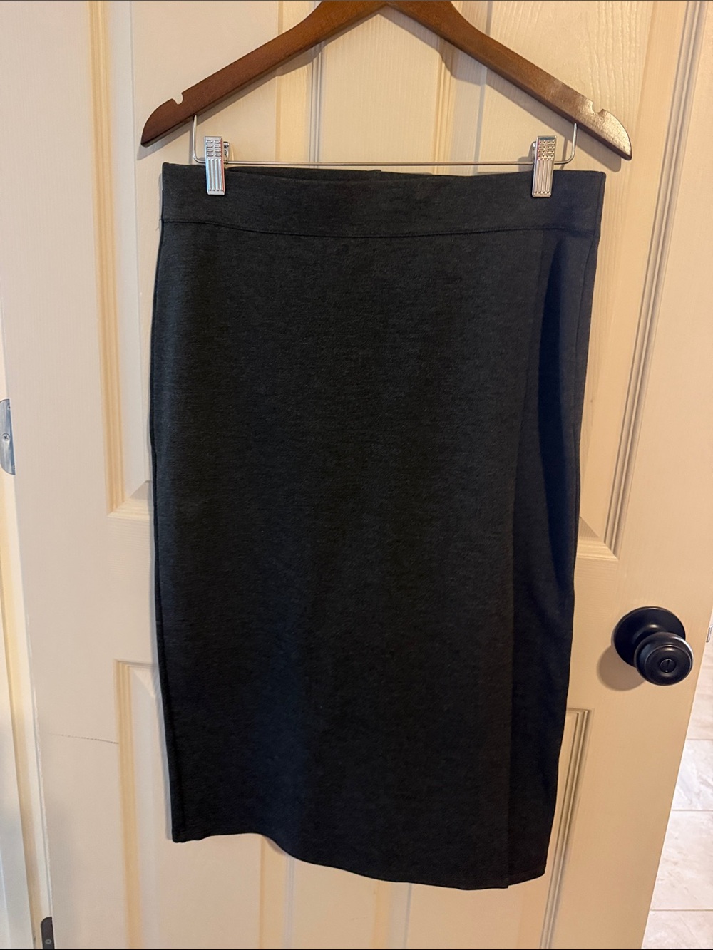 Liz Ciarborne Dark Gray faux wrap Skirt